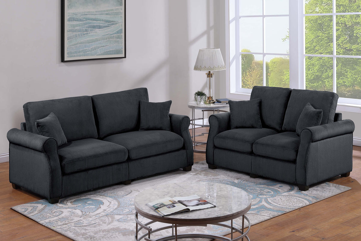 2-Pc Sofa Set - Black