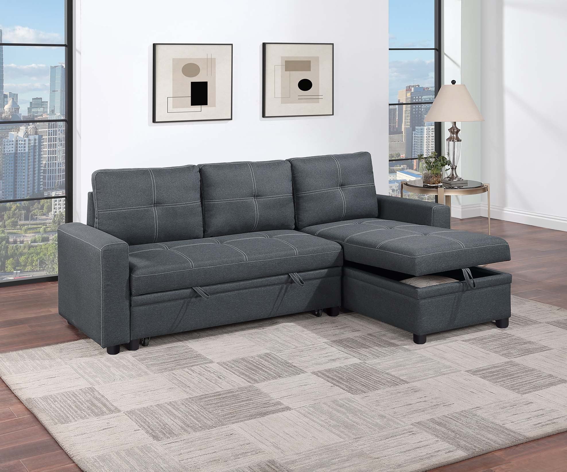 Convertible Sectional - Charcoal