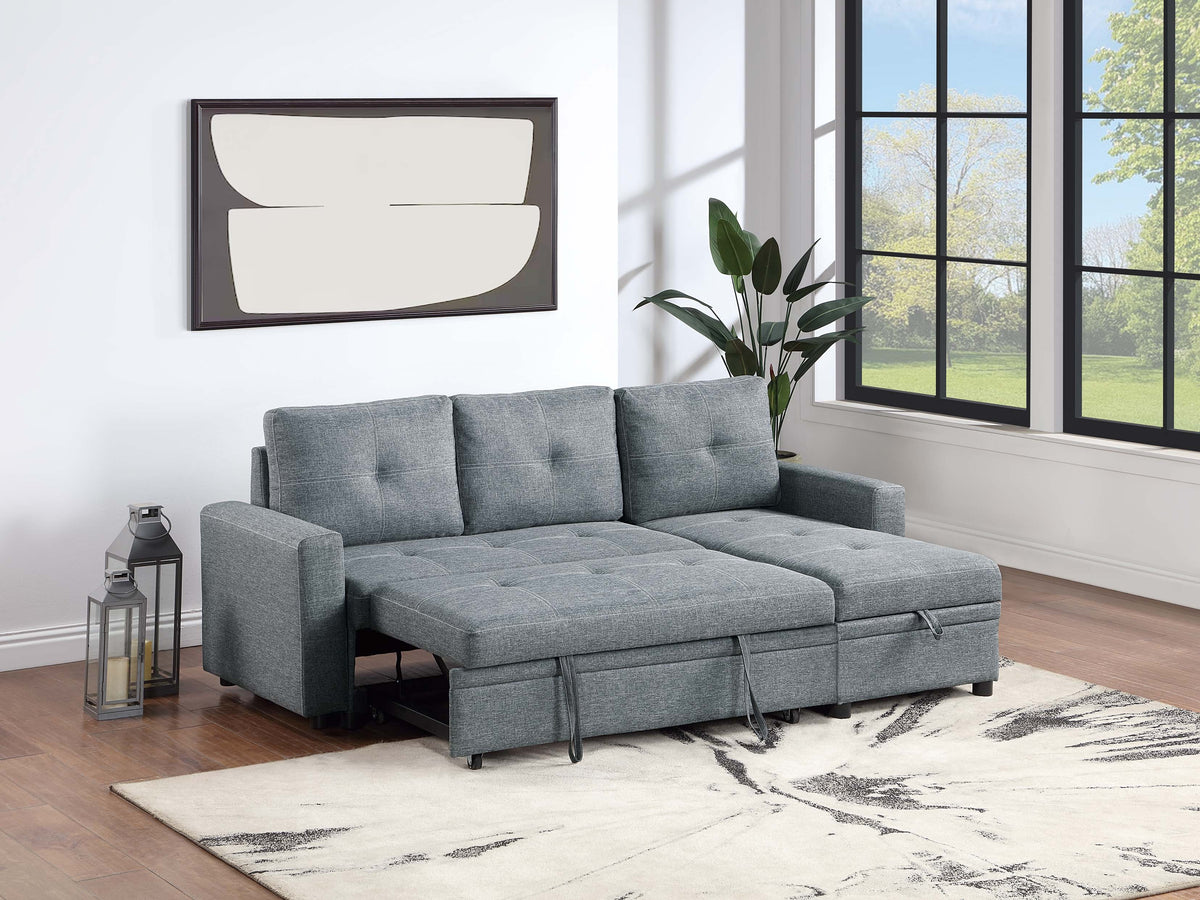 Convertible Sectional Set - Black Gray