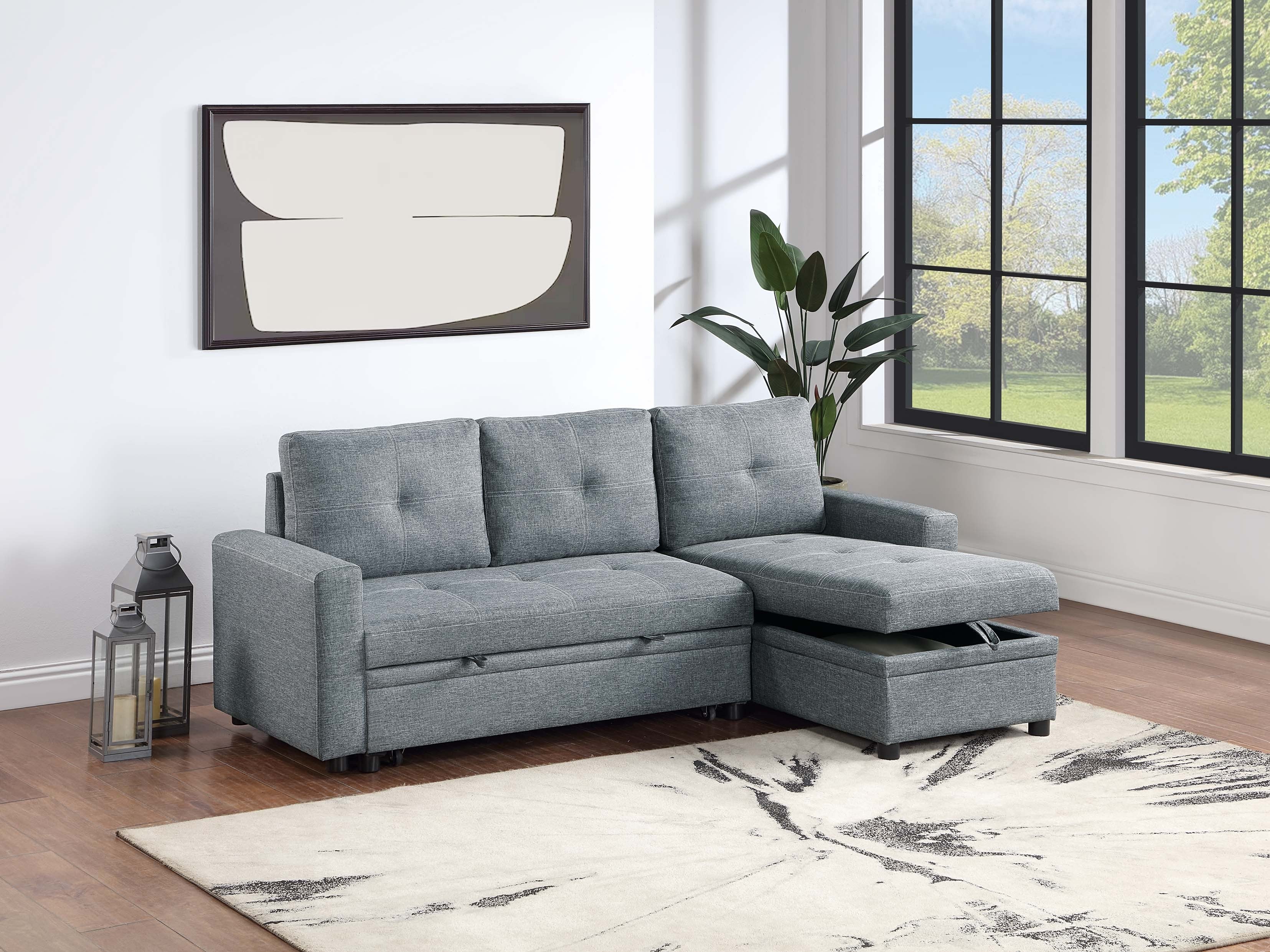 Convertible Sectional - Black Gray