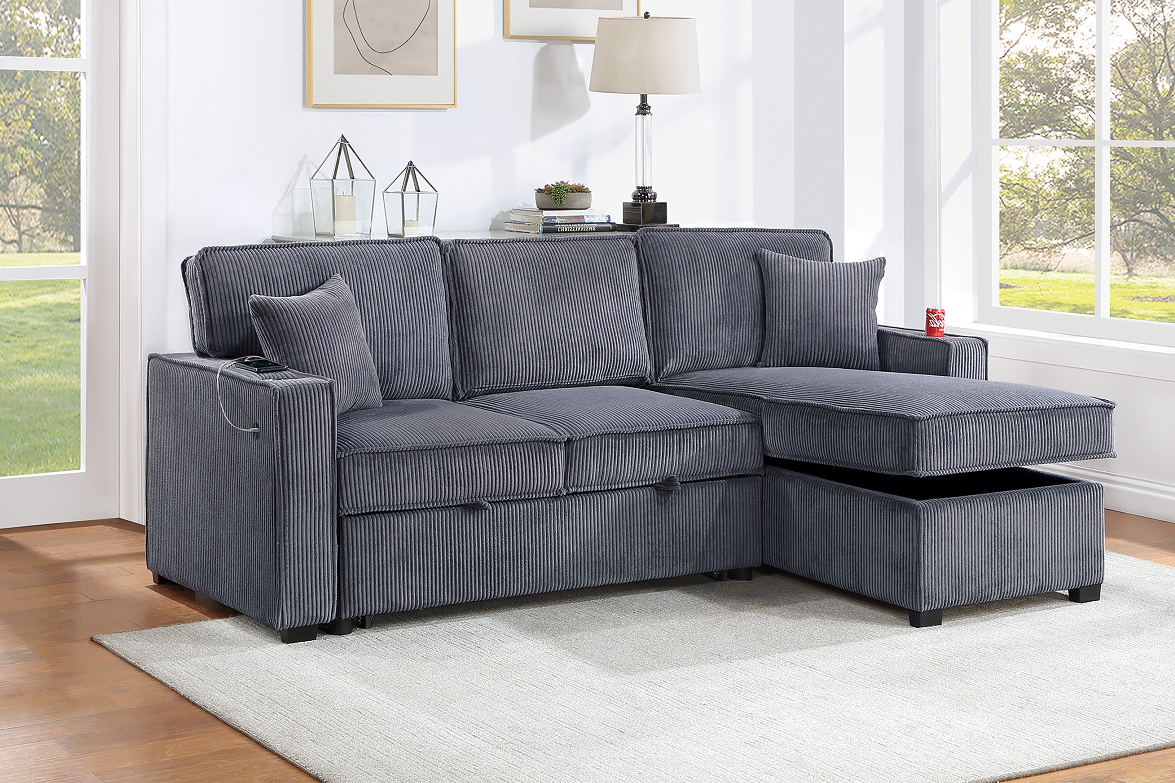 Convertible Sectional - Dark Gray
