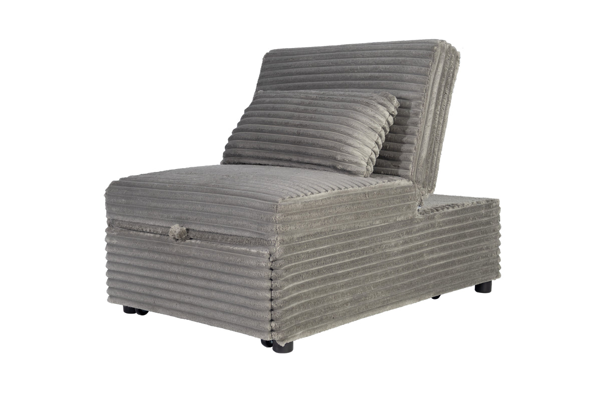 Convertible Sofa W/ 1 Accent Pillow - Smoke Wide-Welt Corduroy
