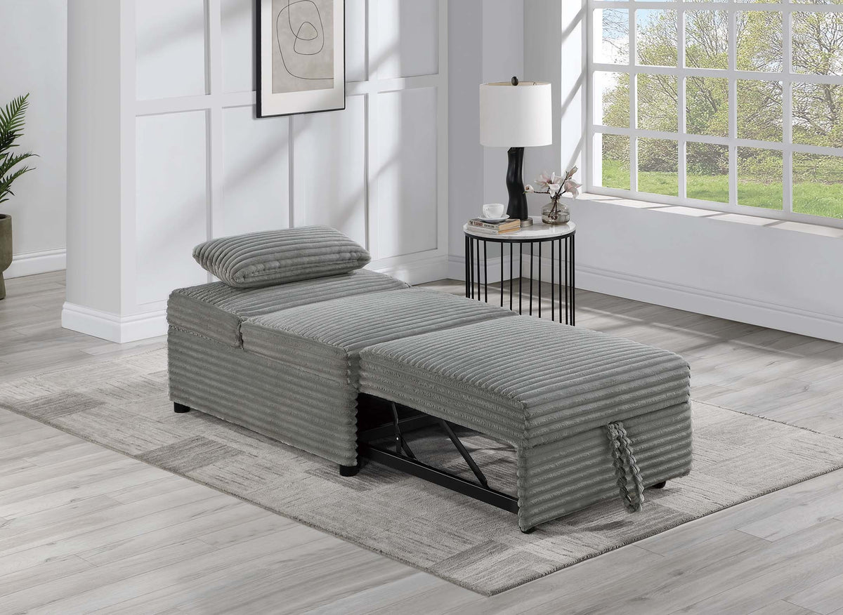 Convertible Sofa W/ 1 Accent Pillow - Smoke Wide-Welt Corduroy