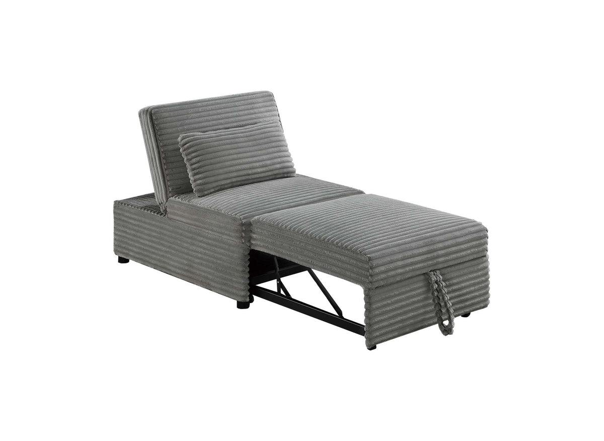 Convertible Sofa W/ 1 Accent Pillow - Smoke Wide-Welt Corduroy
