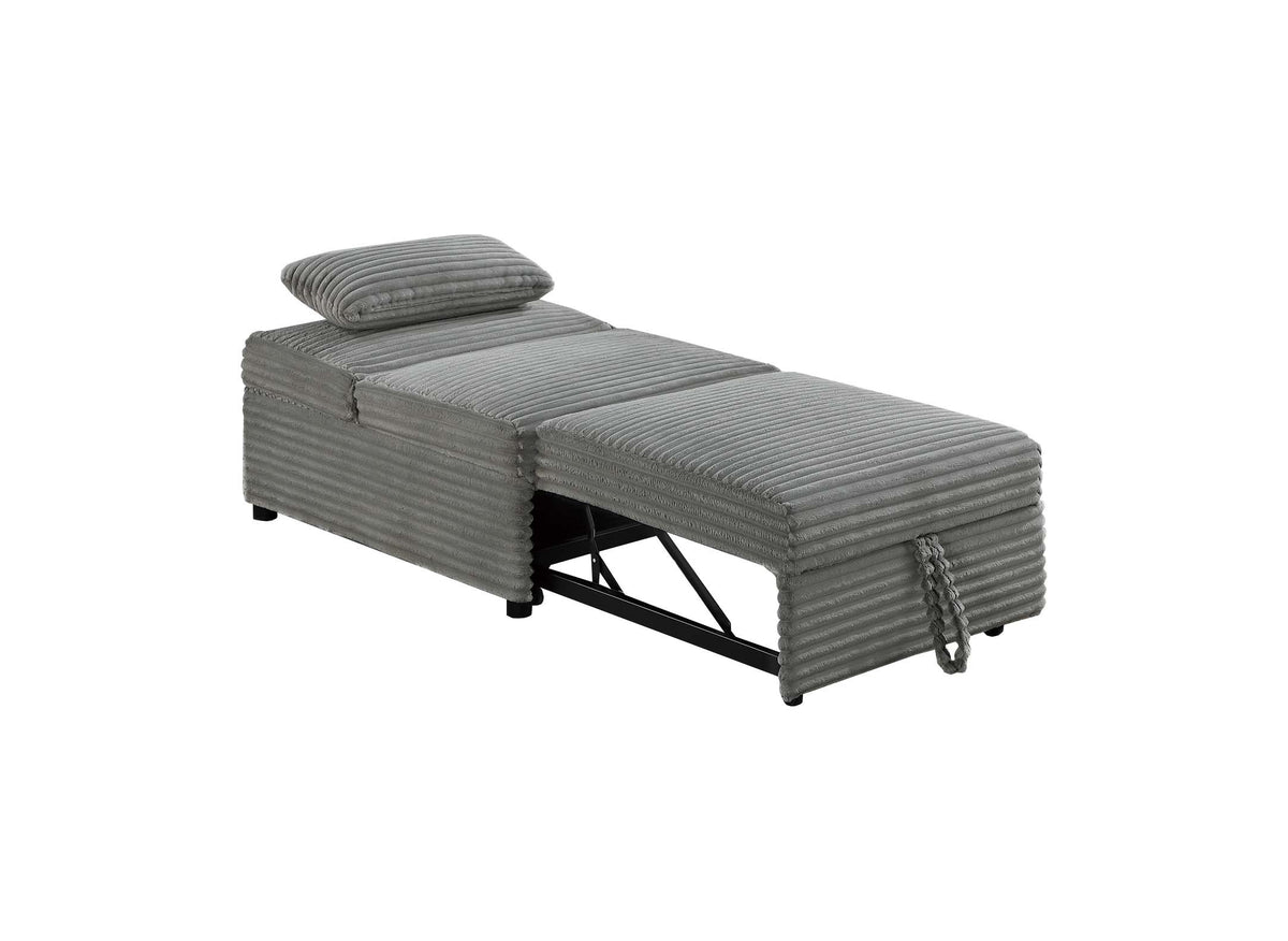 Convertible Sofa W/ 1 Accent Pillow - Smoke Wide-Welt Corduroy