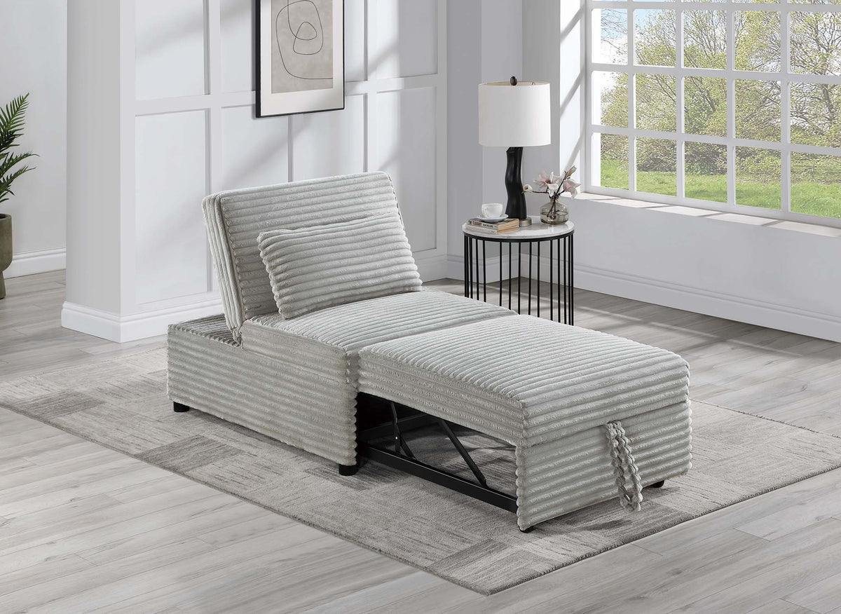 Convertible Sofa W/ 1 Accent Pillow - Ash Wide-Welt Corduroy