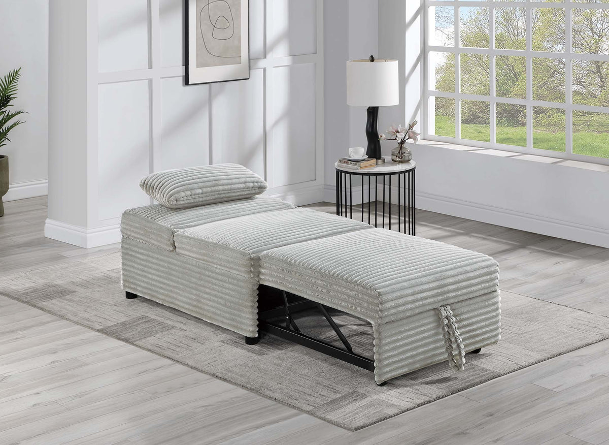 Convertible Sofa W/ 1 Accent Pillow - Ash Wide-Welt Corduroy