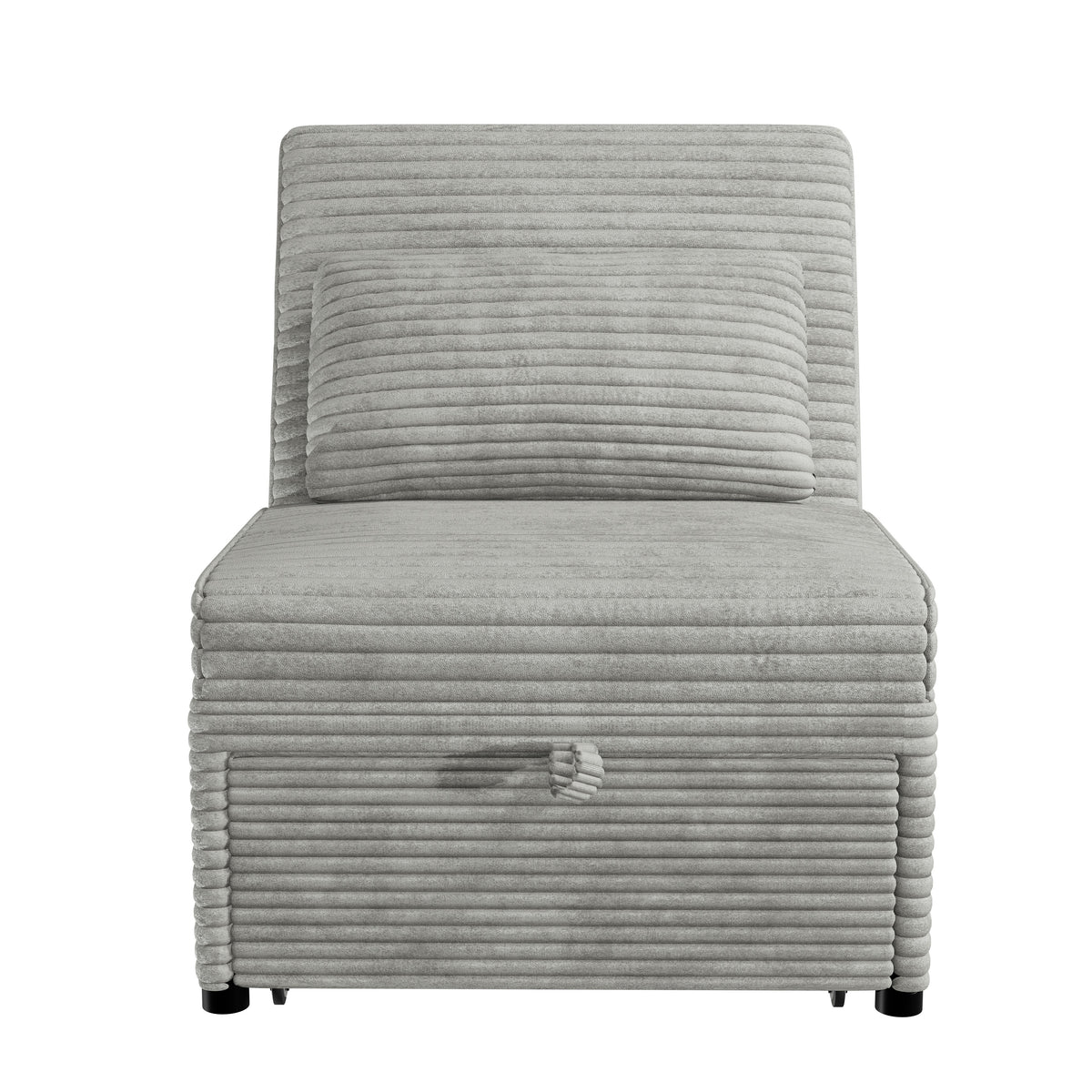 Convertible Sofa W/ 1 Accent Pillow - Ash Wide-Welt Corduroy