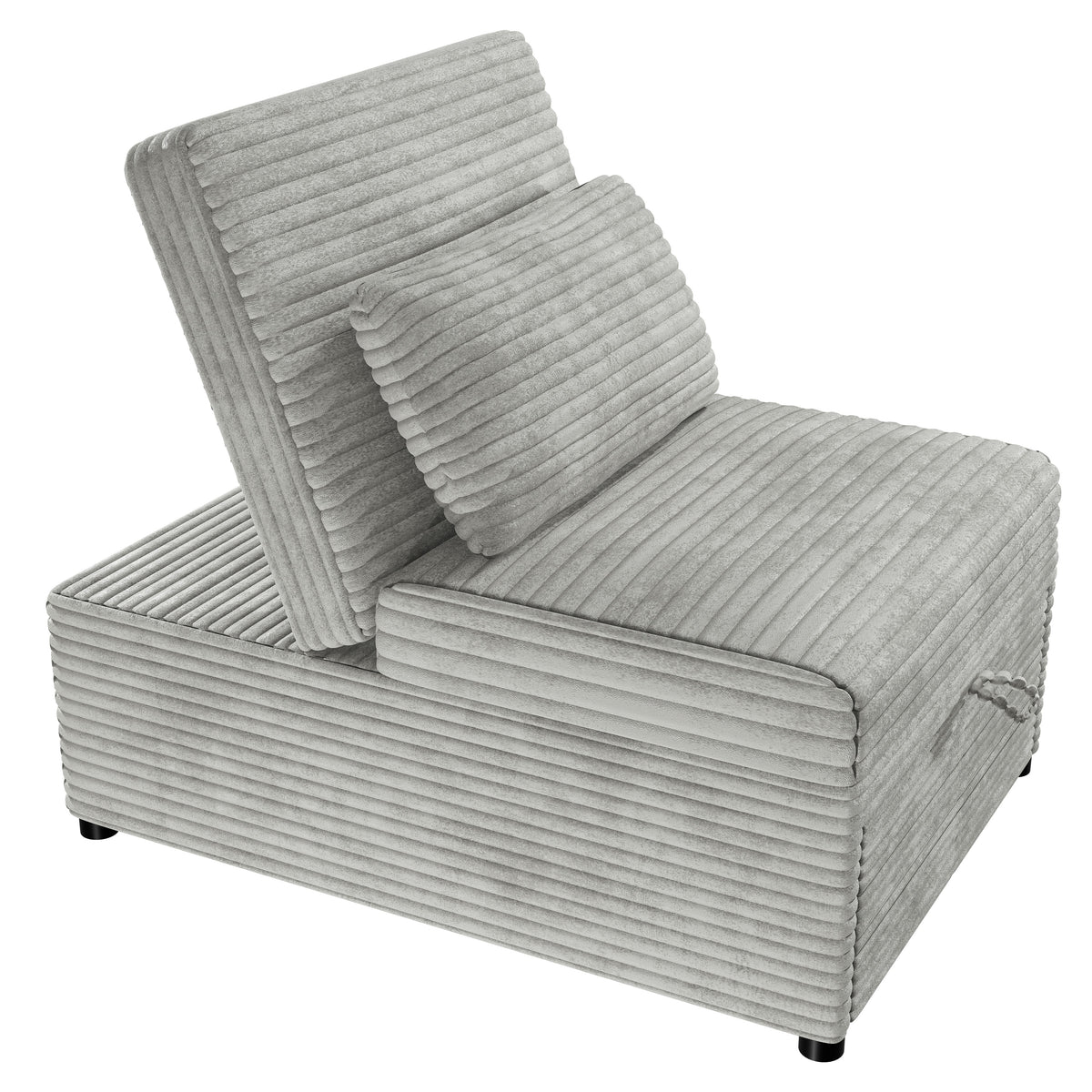 Convertible Sofa W/ 1 Accent Pillow - Ash Wide-Welt Corduroy