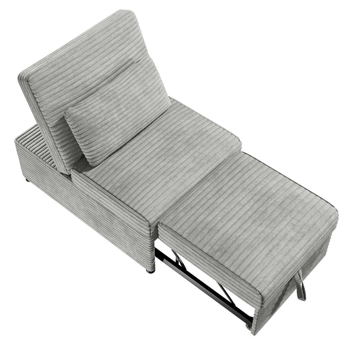 Convertible Sofa W/ 1 Accent Pillow - Ash Wide-Welt Corduroy