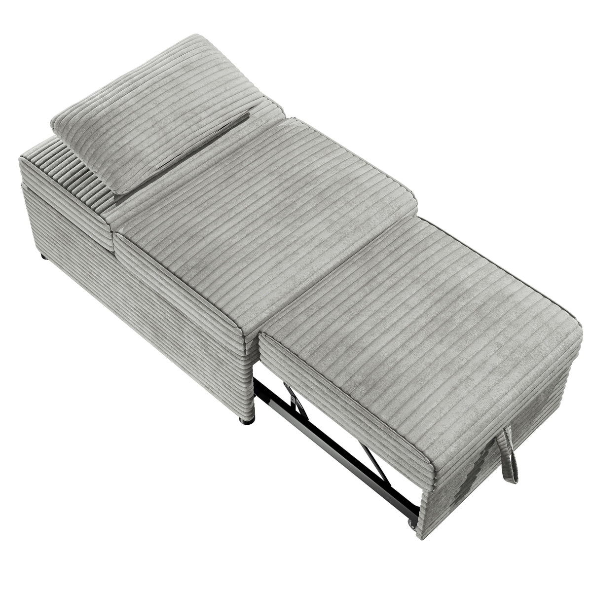 Convertible Sofa W/ 1 Accent Pillow - Ash Wide-Welt Corduroy