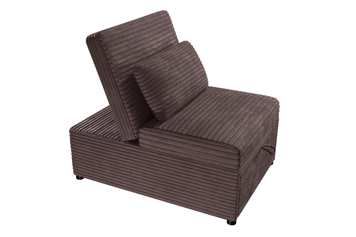 Convertible Sofa W/ Pull-Out Bed - Chocolate Fur-Like Corduroy