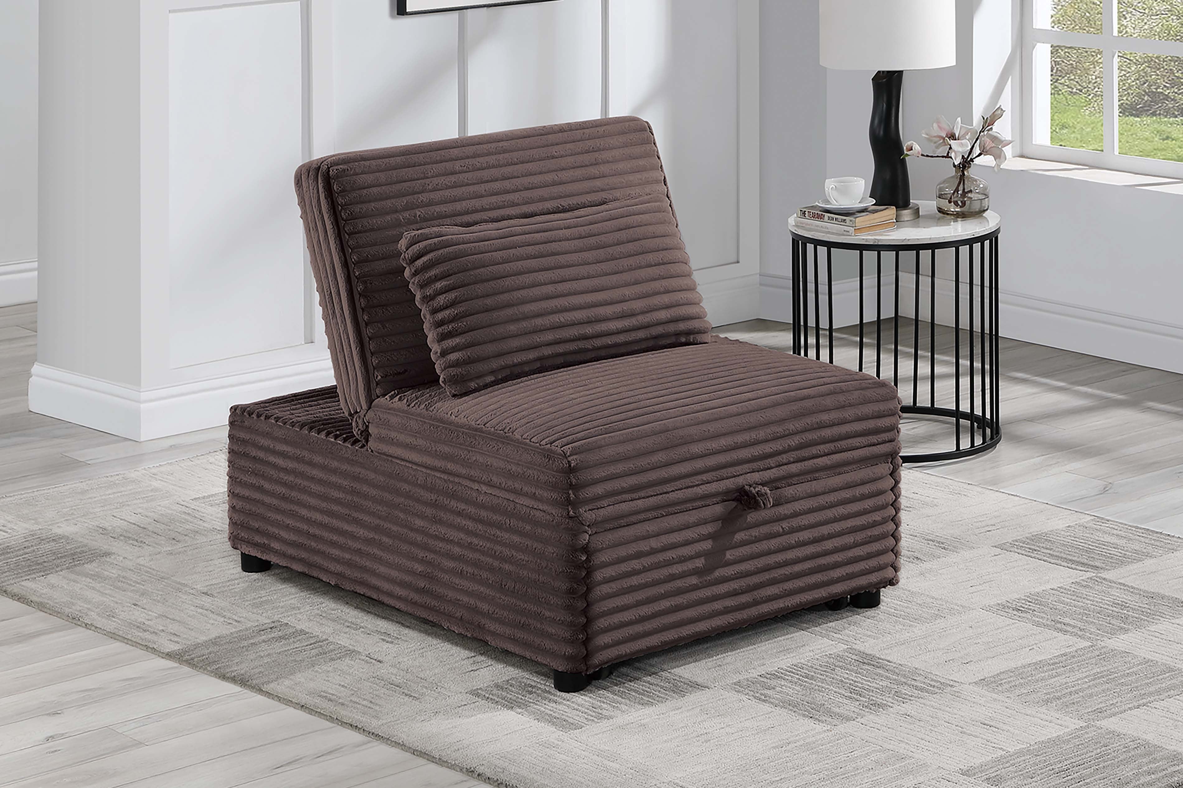 Convertible Sofa - Chocolate Fur-Like Corduroy