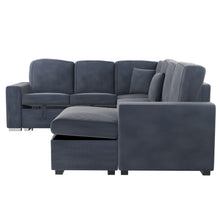 Load image into Gallery viewer, 4-Pc Convertible Sectional W/ 2 Accent Pillows - Dark Gray Corduroy
