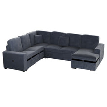 Load image into Gallery viewer, 4-Pc Convertible Sectional W/ 2 Accent Pillows - Dark Gray Corduroy