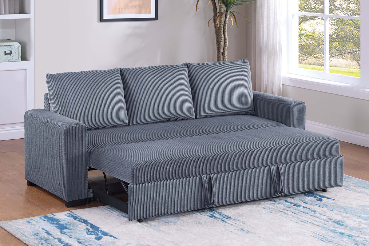 Covertible Sofa W/ Pulled Out Bed - Dark Gray