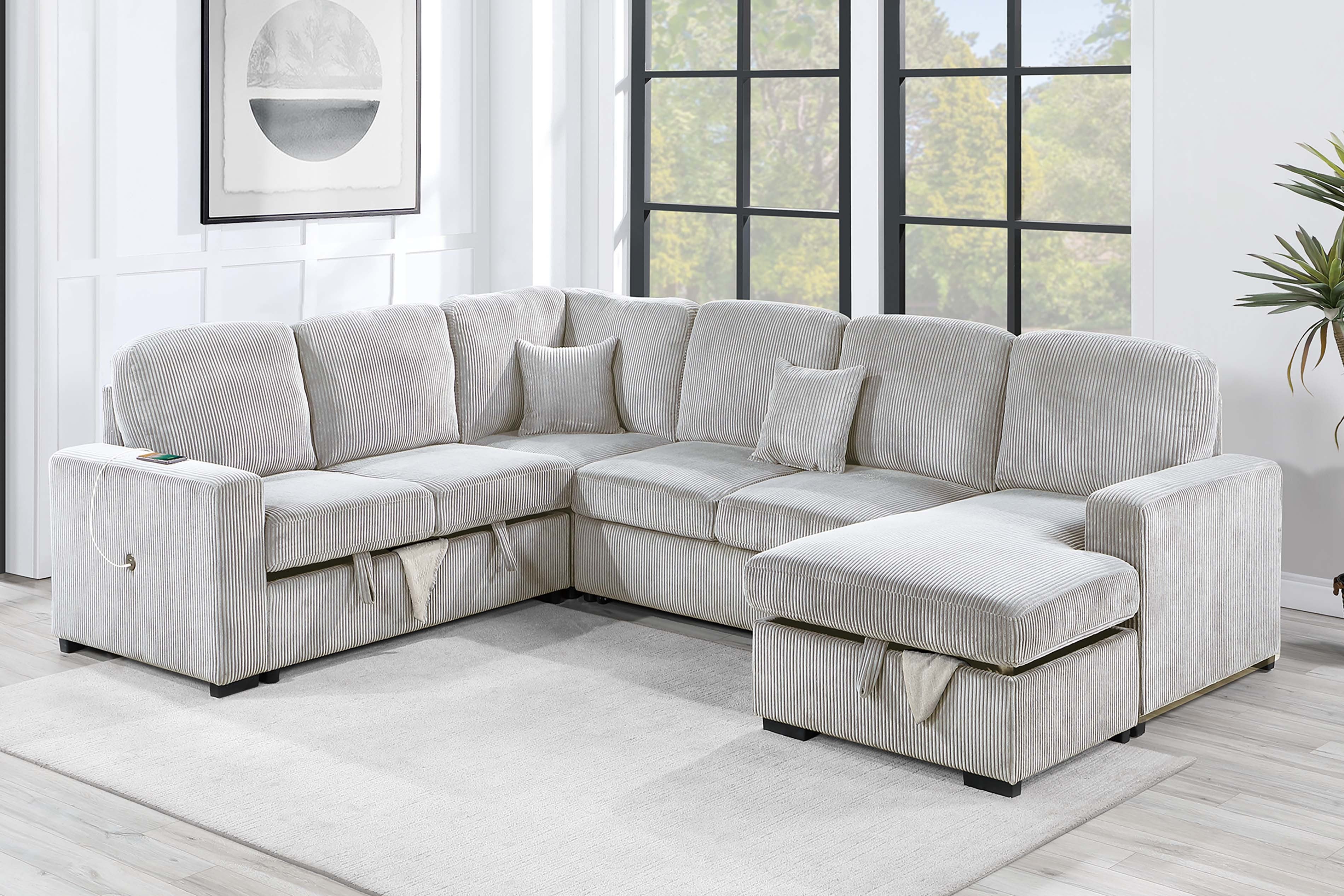 4-Piece Convertible Sectional - Ivory