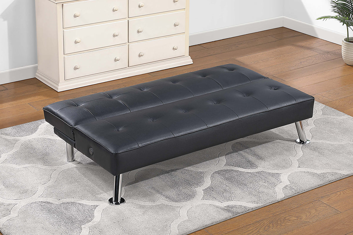 Convertible Sofa W/ Usb Port - Black