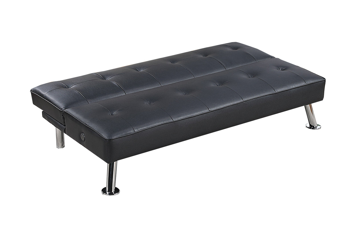 Convertible Sofa W/ Usb Port - Black