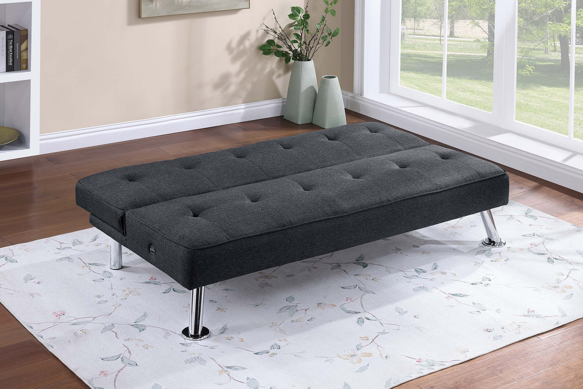 Convertible Sofa W/ Usb Port - Black