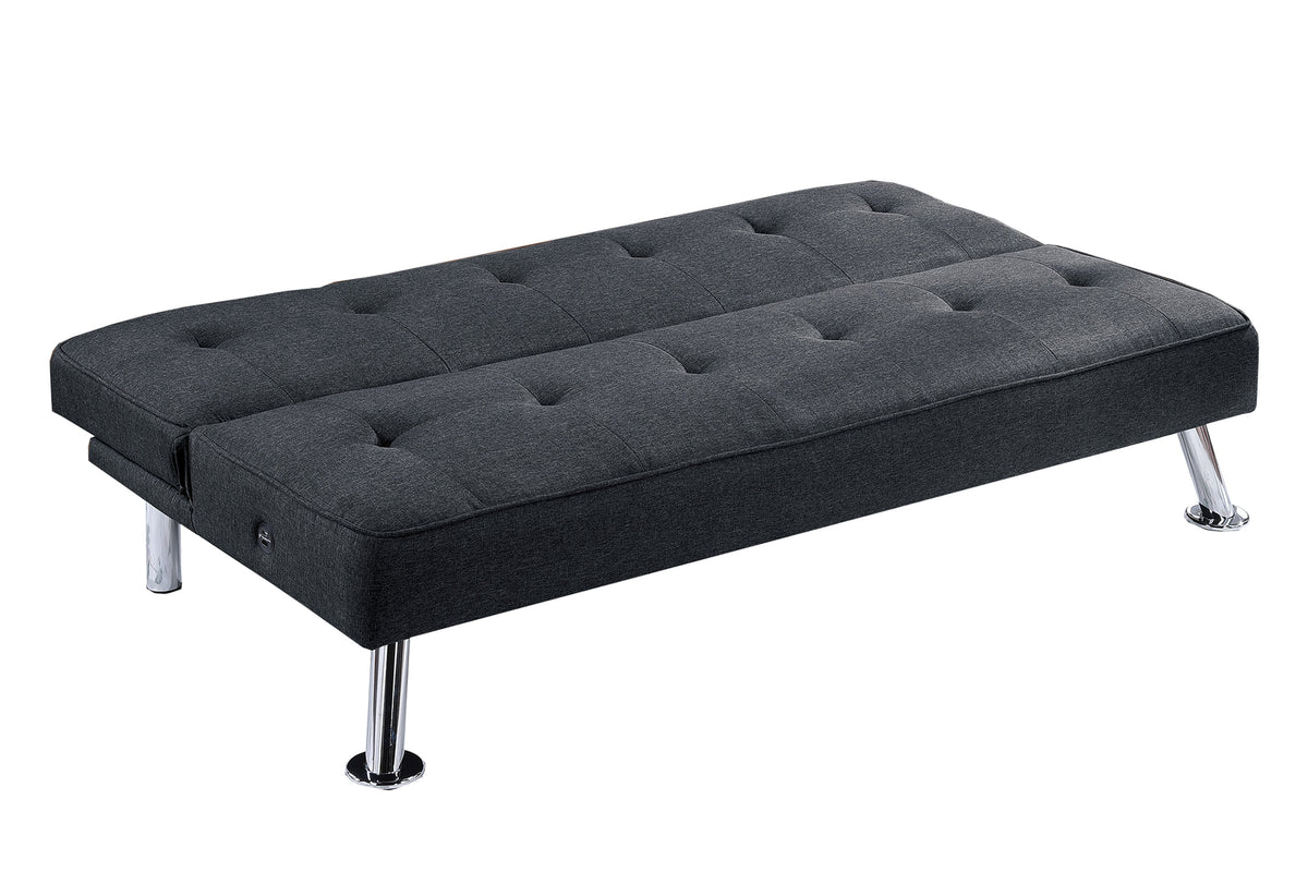 Convertible Sofa W/ Usb Port - Black