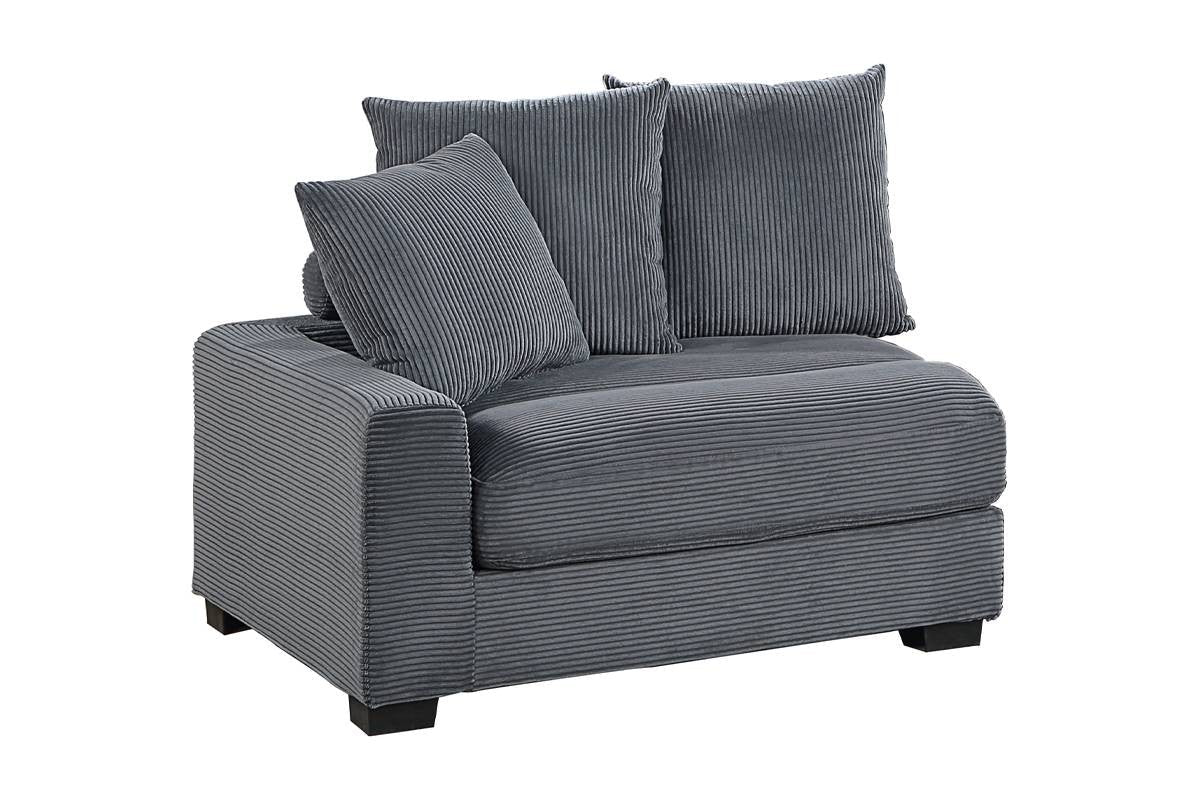 Left Arm Facing Chair - Dark Gray