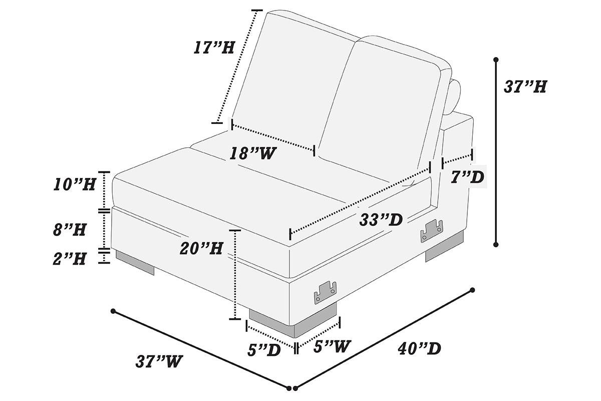 Armless Chair - Dark Gray