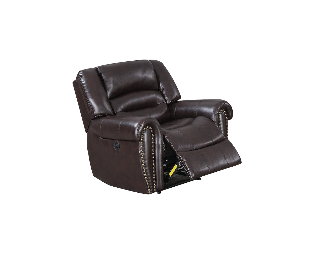Power Recliner - Dark Brown