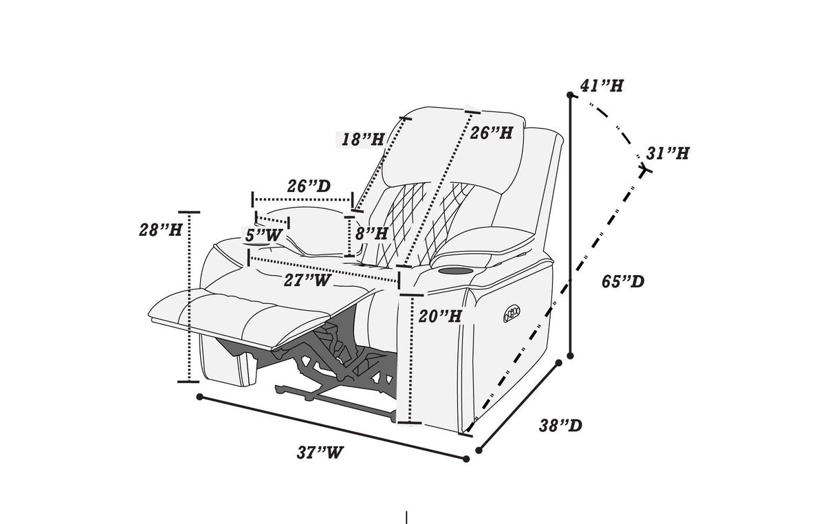 Power Recliner - Brown
