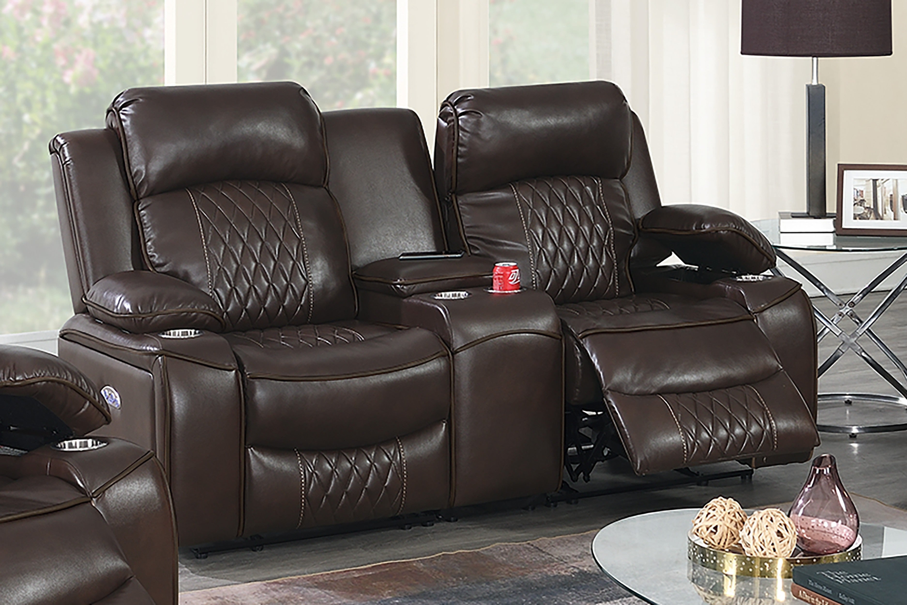 Power Reclining Loveseat - Brown