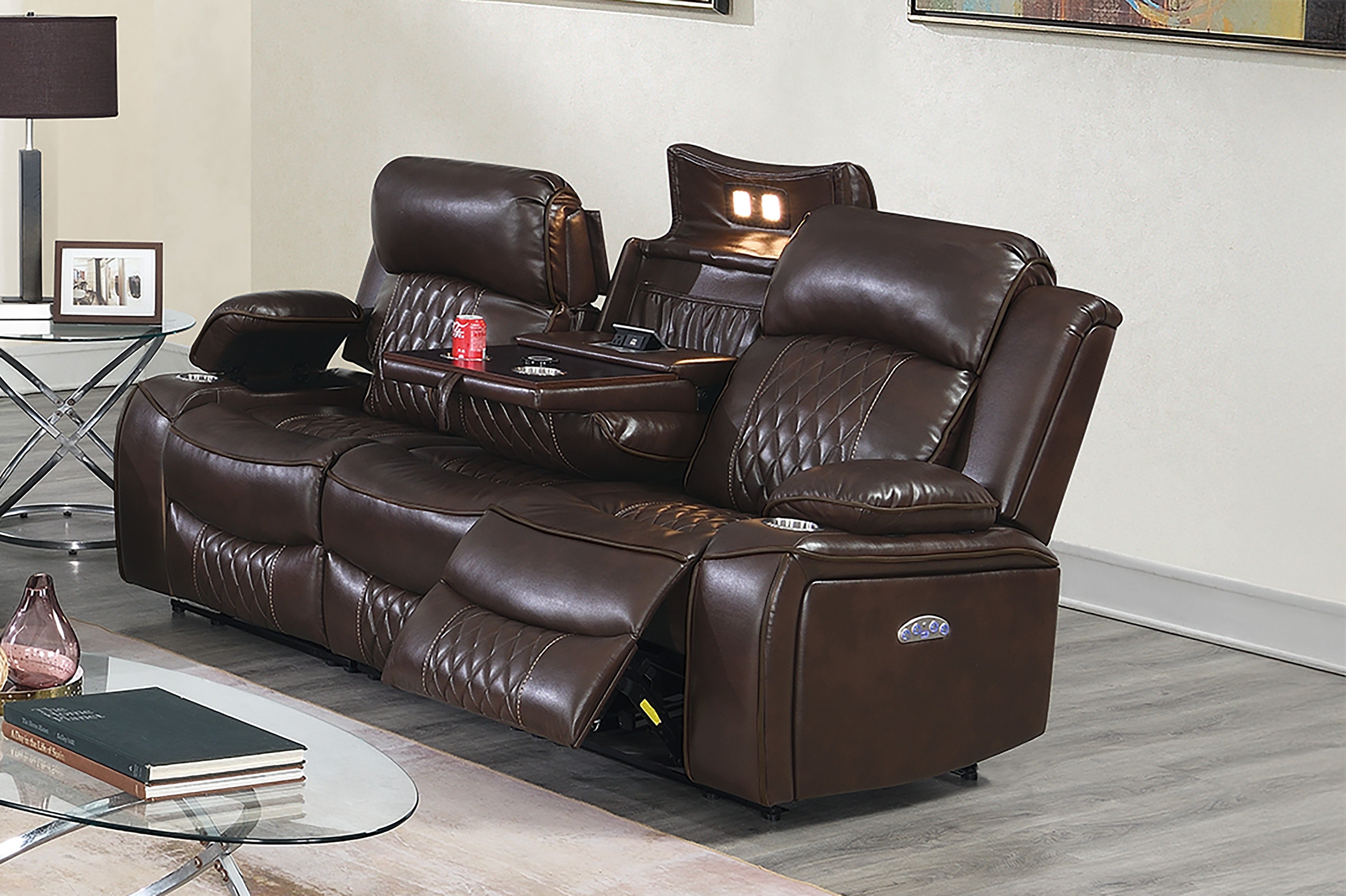 Power Reclining Sofa - Brown