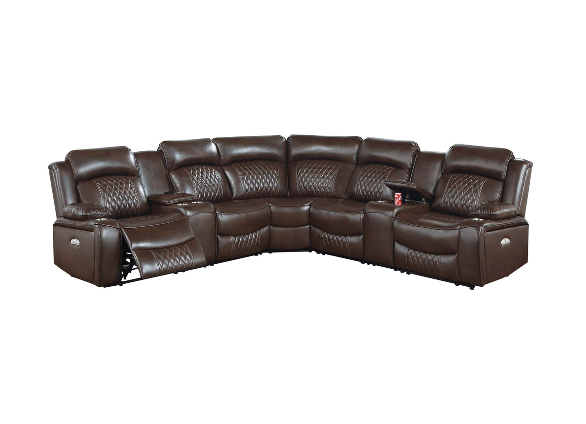 Power Motion Sectional - Brown