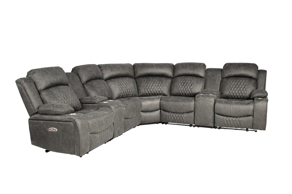Power Motion Sectional - Charcoal