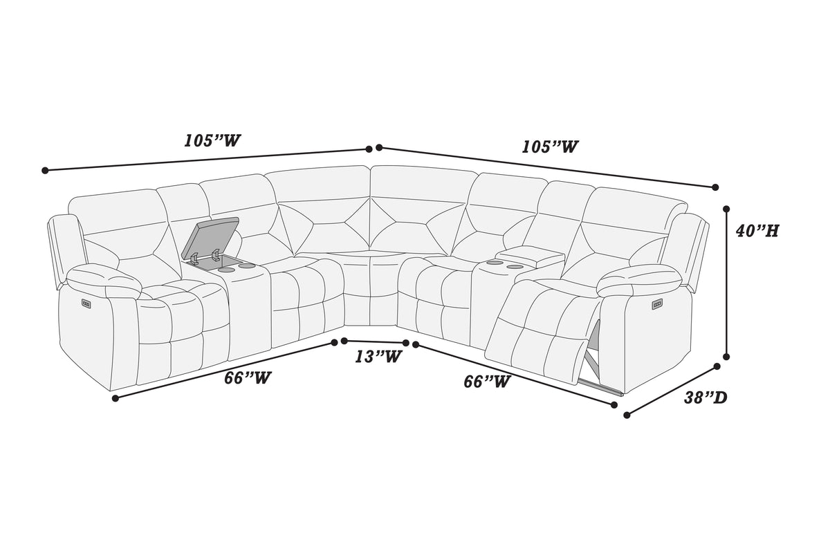 Power Motion Sectional - Chocolate