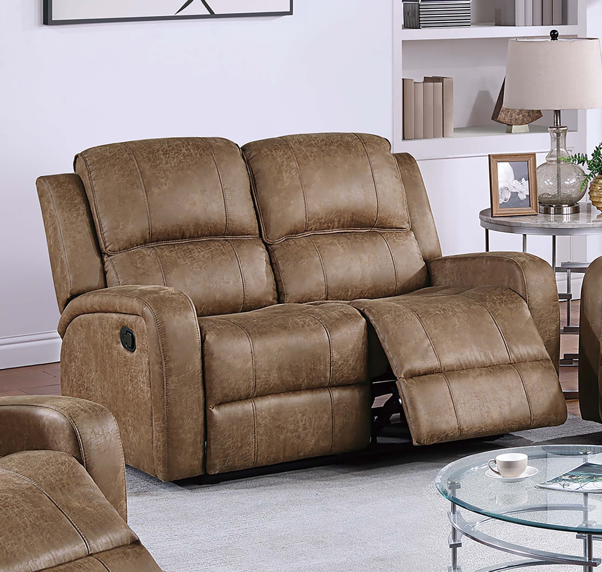 Manual Reclining Loveseat - Chestnut