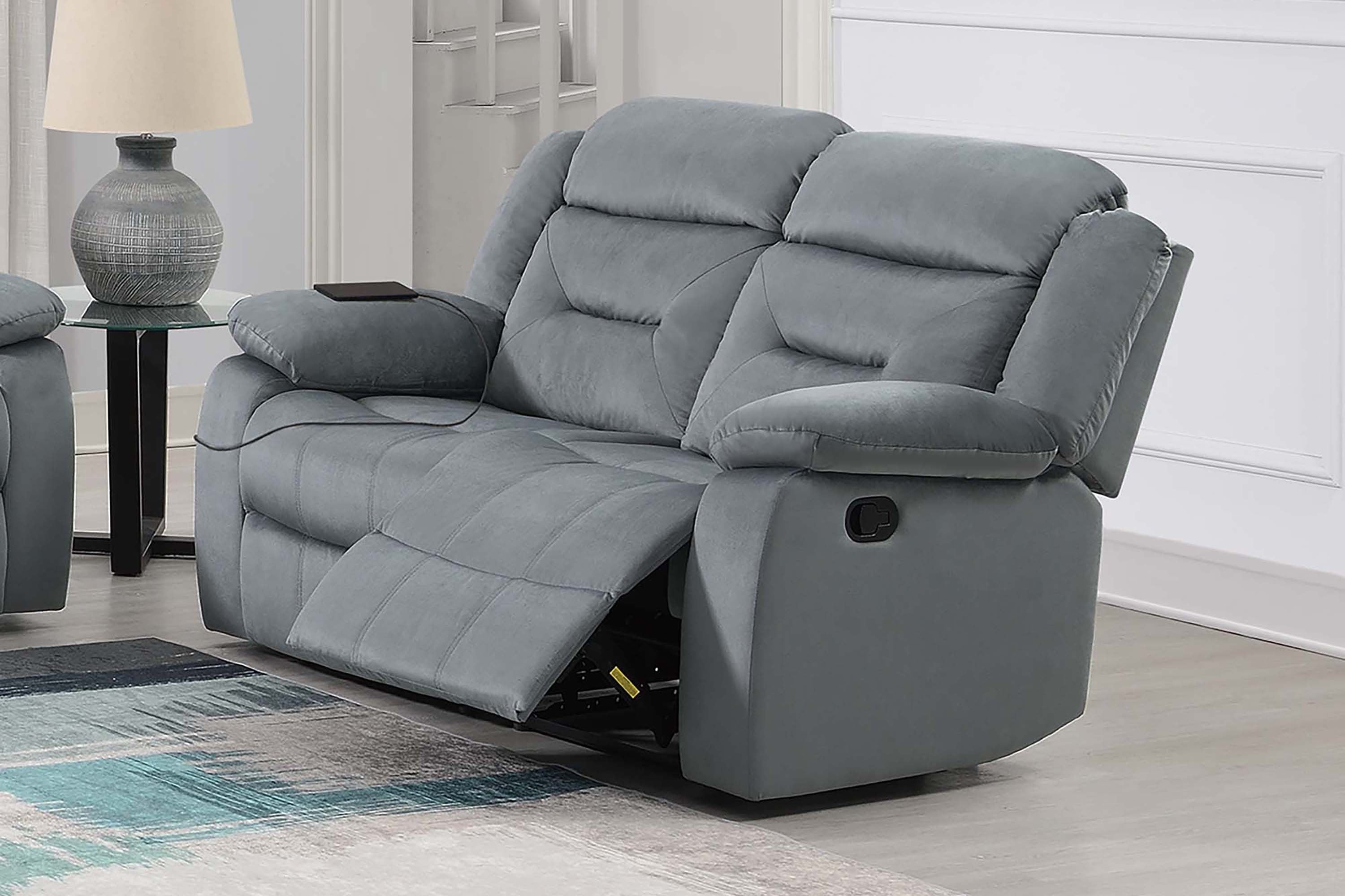 Manual Reclining Loveseat - Dark Gray
