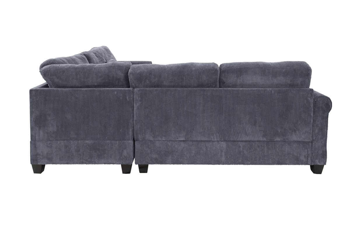 4-Pcs Sectional Sofa - Charcoal
