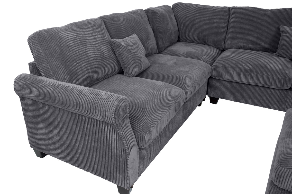 4-Pcs Sectional Sofa - Charcoal