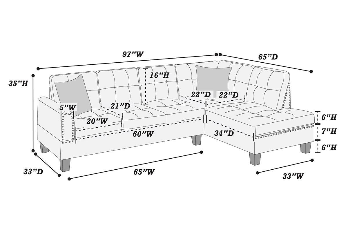 2-Pcs Sectional Set - Mushroom