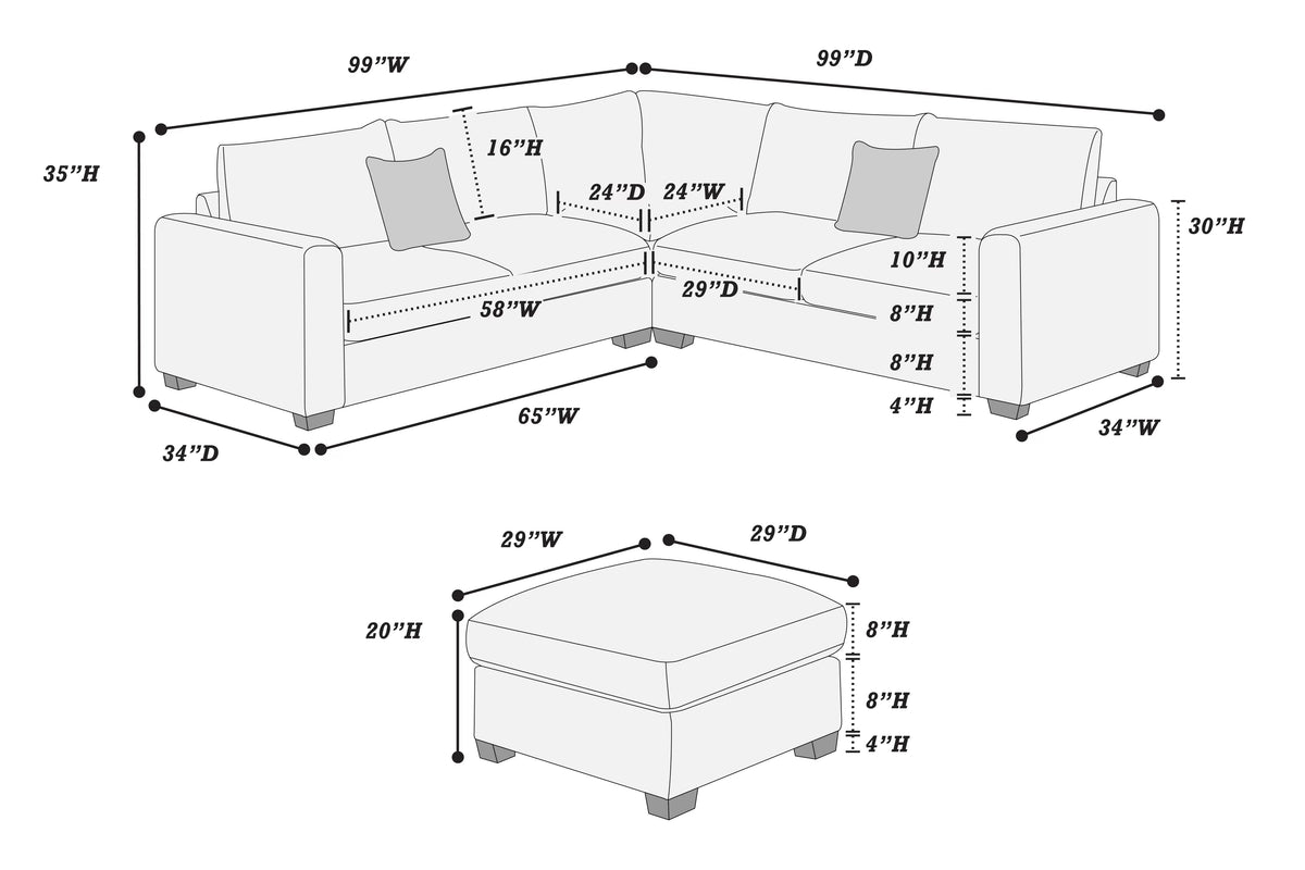 SECTIONAL 4PCS  F8891-POU