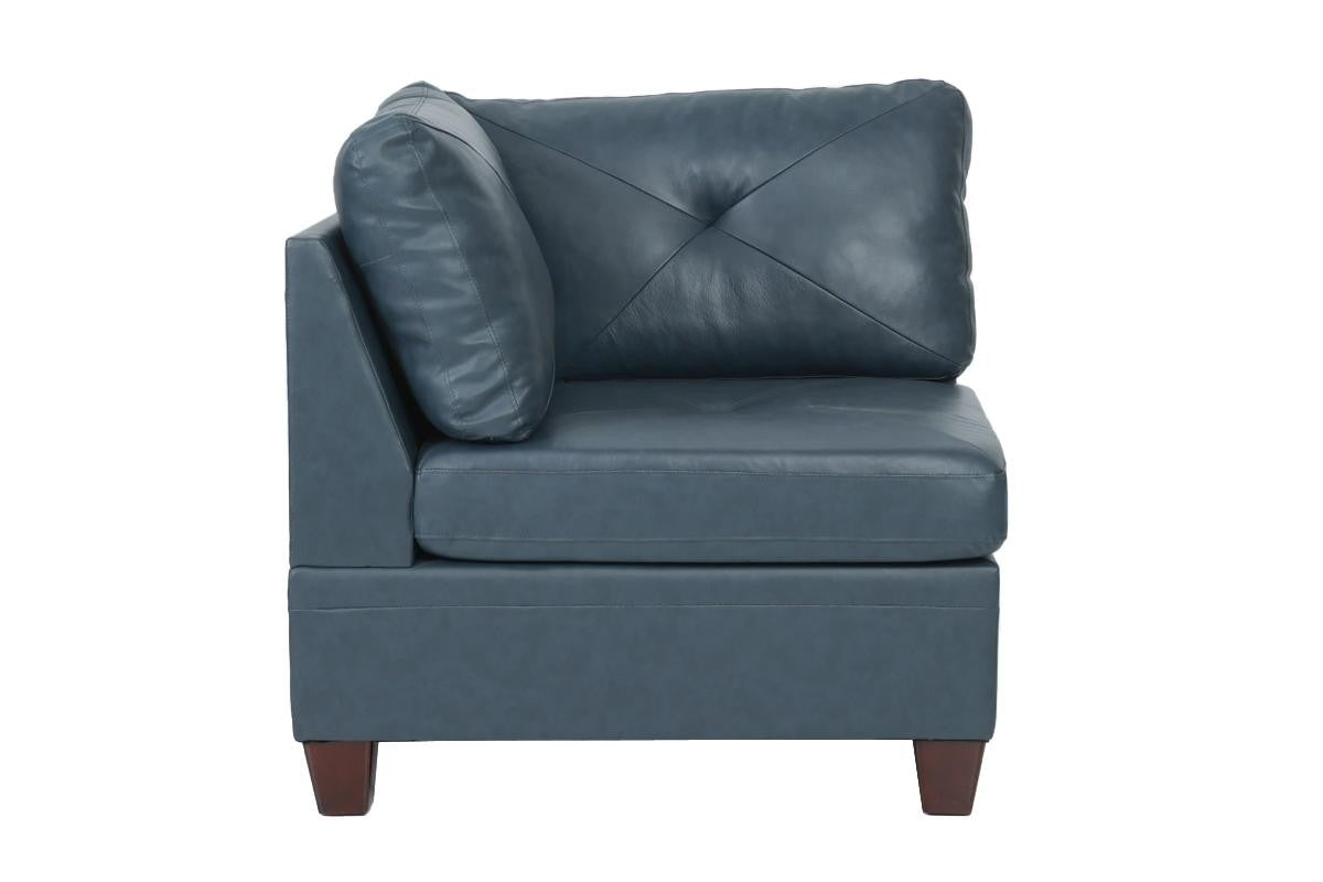 Corner Sofa/ Ink Blue Genuine Leather - Ink Blue
