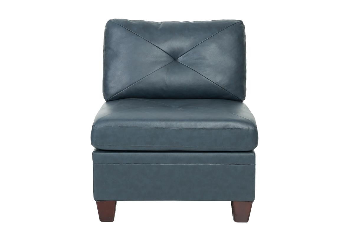 Armless Chair/ Ink Blue Genuine Leather - Ink Blue