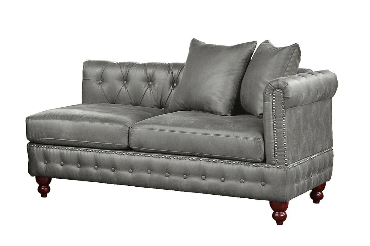 Reversible One-Arm Loveseat - Slate Grey