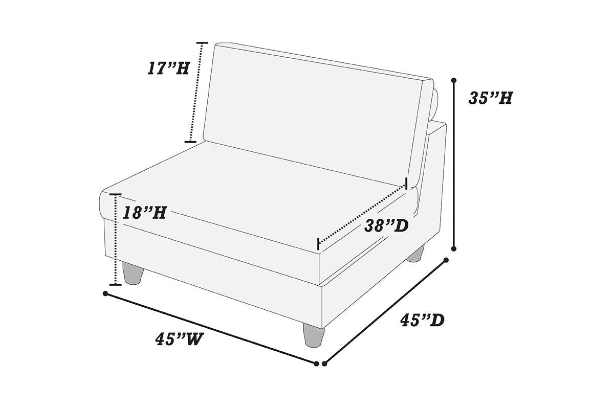 Armless Chair - Dark Gray