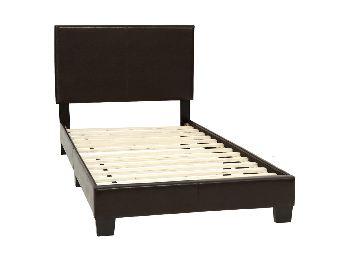 Twin Bed-Brown Pu - Espresso/Espresso