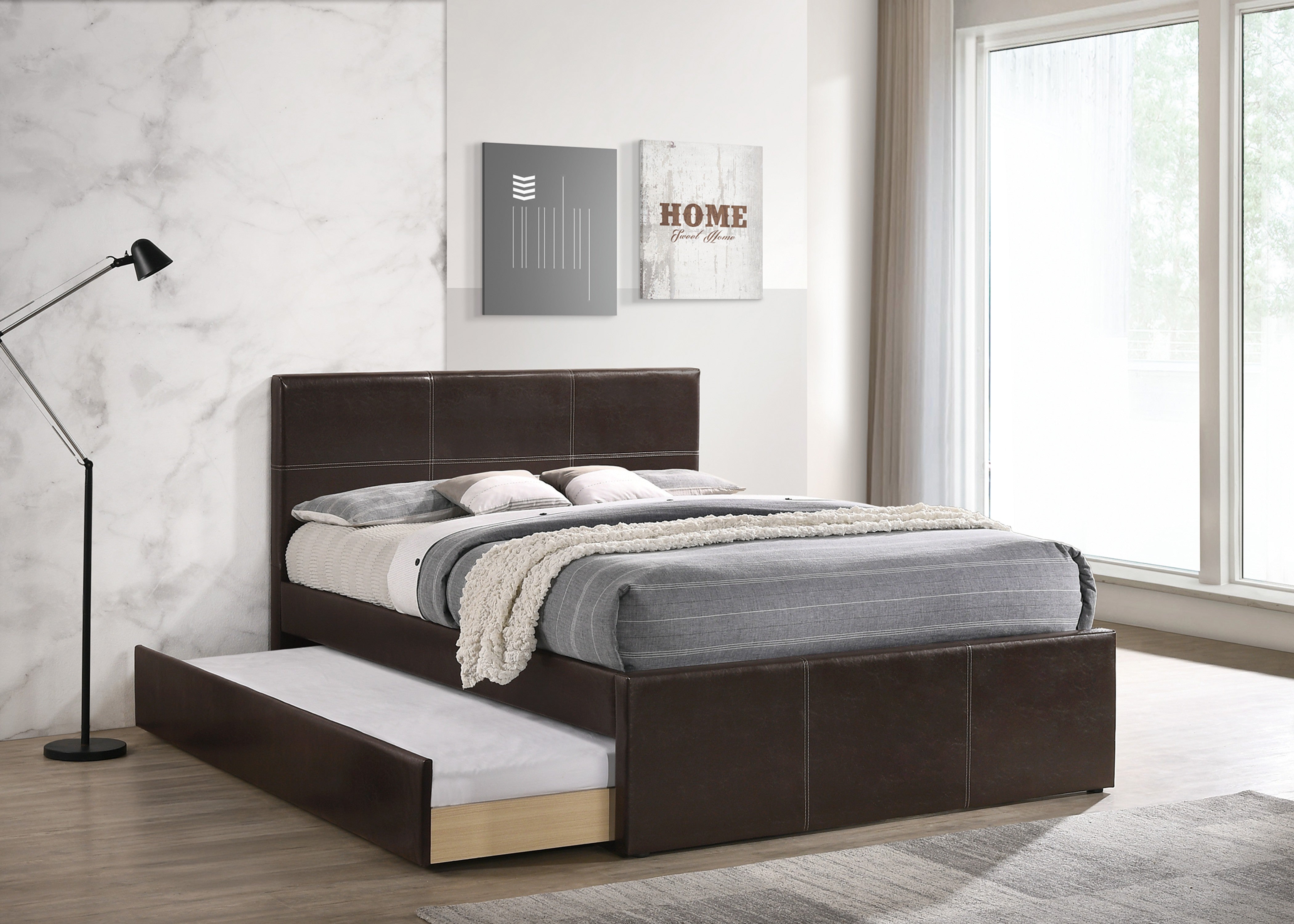 Full Bed W/ Trundle - Brown / Na