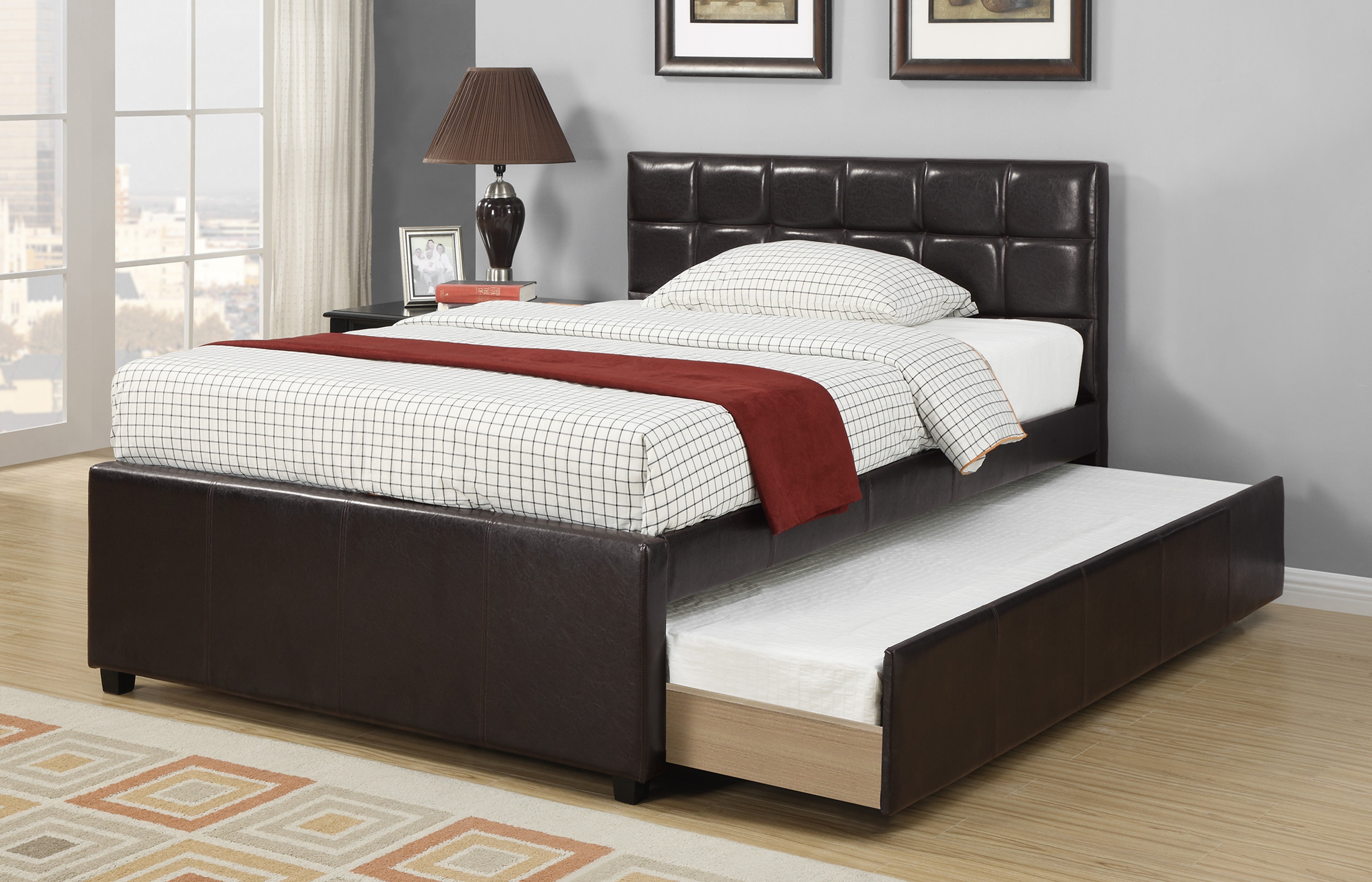 Twin Bed W/ Trundle - Brown / Na
