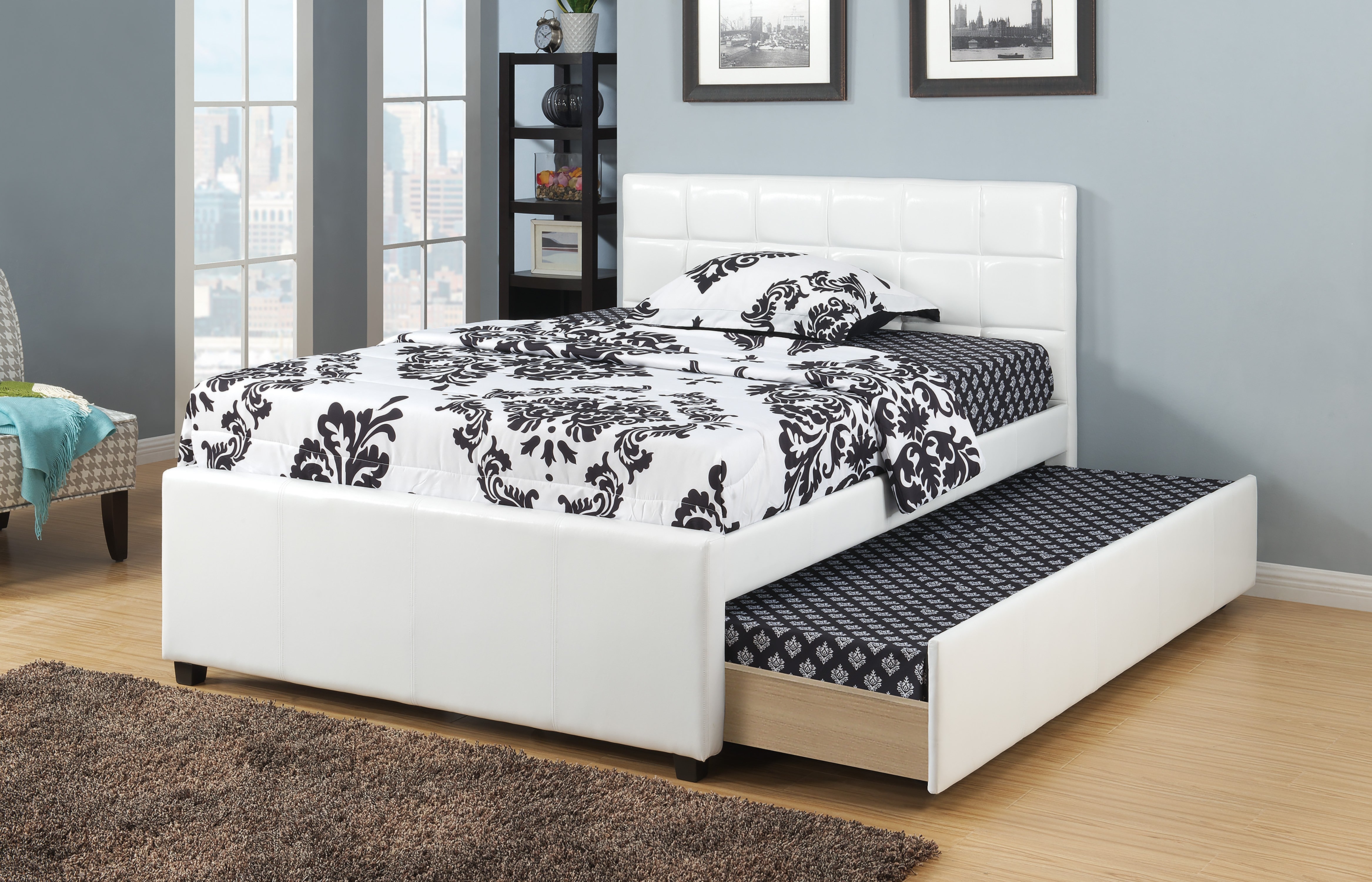 Full Bed W/ Trundle - White / Na