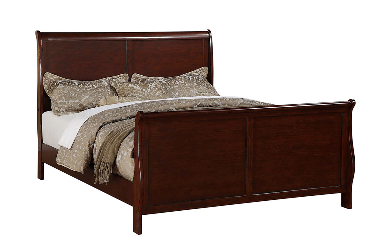 Queen Louis Phillippe Bed - Cherry - Cherry
