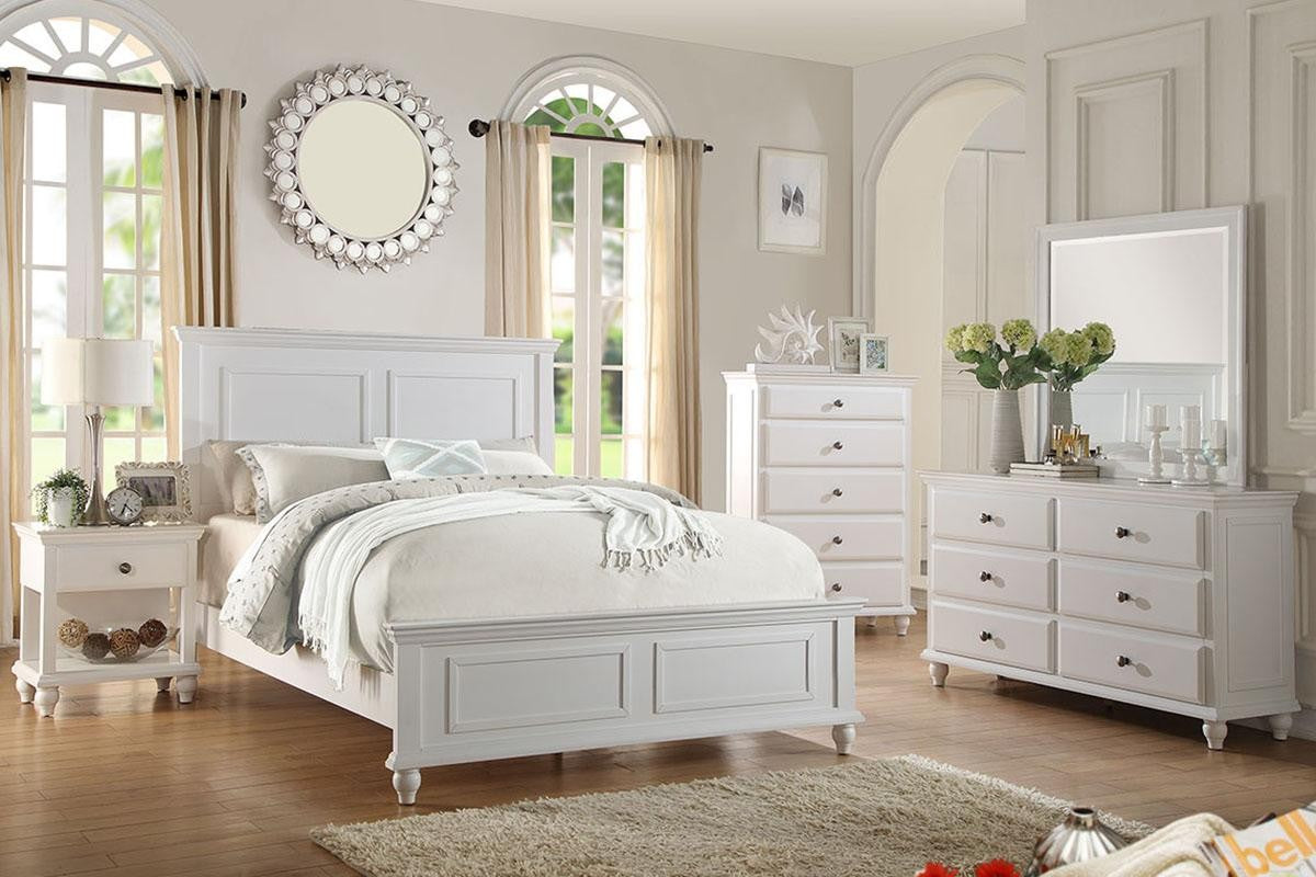 California King Bed-White - White